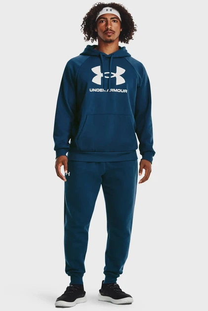 Чоловіче темно-синє худі UA Rival Fleece Logo HD Under Armour S 1379758-426 - изображение 2