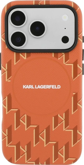 Etui Karl Lagerfeld Monogram Logo MagSafe do Apple iPhone 17 Pro Orange (KLHMP17L5PGKLMCO) - obraz 2
