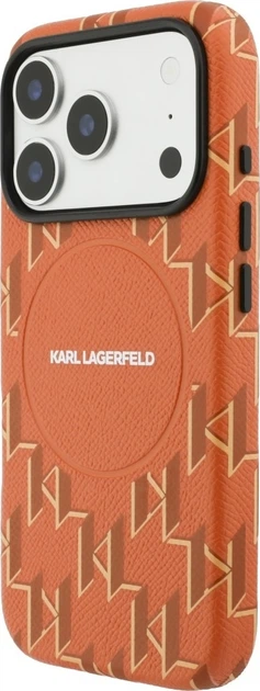Etui Karl Lagerfeld Monogram Logo MagSafe do Apple iPhone 17 Pro Orange (KLHMP17L5PGKLMCO) - obraz 3