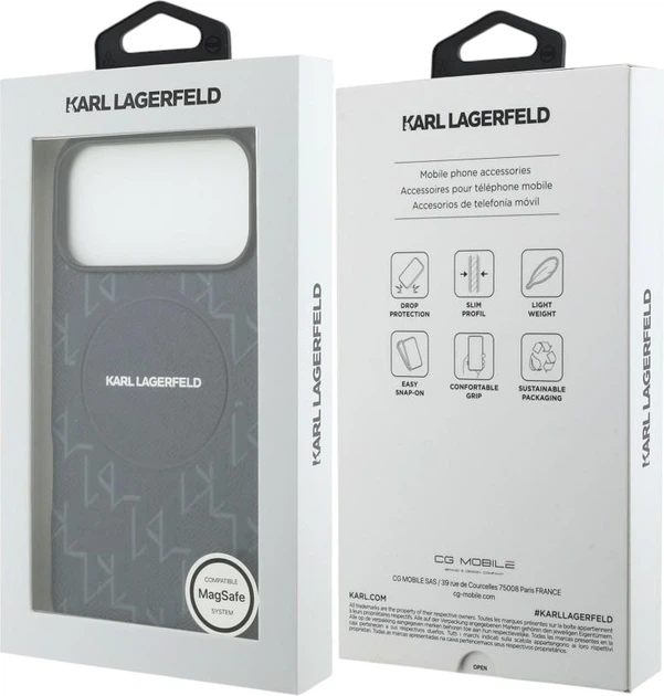 Etui Karl Lagerfeld Monogram Logo MagSafe do Apple iPhone 17 Pro Max Blue (KLHMP17X5PGKLMCB) - obraz 8