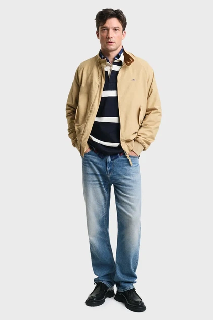 Чоловіча бежева вітровка COTTON HARRINGTON JACKET Gant L 7006484 - изображение 2