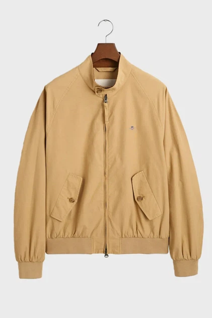 Чоловіча бежева вітровка COTTON HARRINGTON JACKET Gant L 7006484 - изображение 7