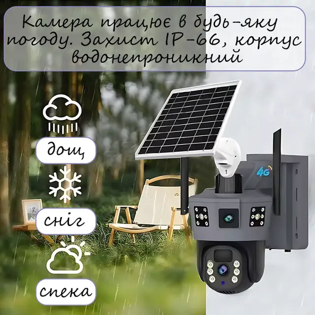 Камера на 3 линзы 4G / солнечная панель SD 35-4G - Фото 3 Камера на 3 линзы 4G / солнечная панель SD 35-4G - изображение 3