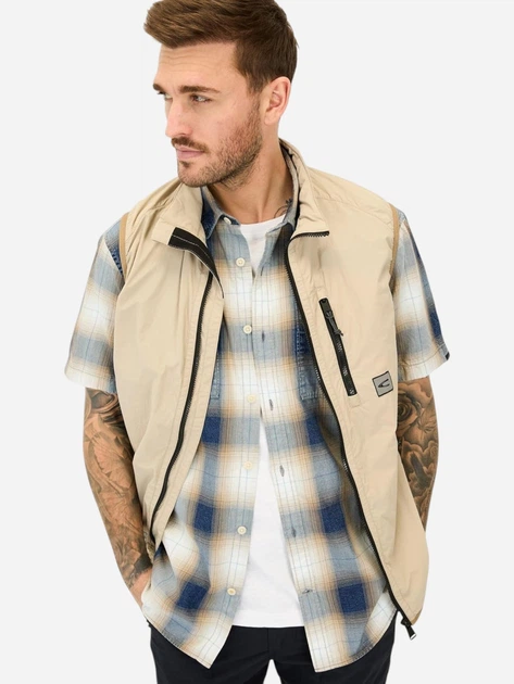 Рубашка хлопковая летняя мужская Camel Active Shortsleeve Shirt 409252-5S52-48 3XL Темно-синяя в клетку (4064478957859) - изображение 4