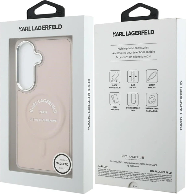 Чохол Karl Lagerfeld Embossed Ring RSG Logo MagSafe для Samsung Galaxy S26 Plus Pink (KLHMS26MPSKRSGEP) - зображення 8