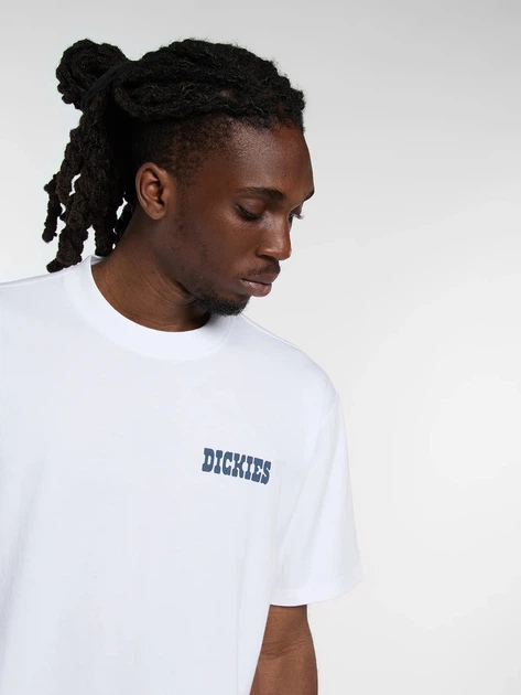 Футболка бавовняна довга чоловіча Dickies Plain City Ss DK0A88JI0WH1 S Біла (800070354615) - зображення 4