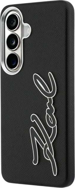 Чохол Karl Lagerfeld Grained Signature Metal Resin Logo для Samsung Galaxy S26 Black (KLHCS26SPGFKSRSK) - зображення 3
