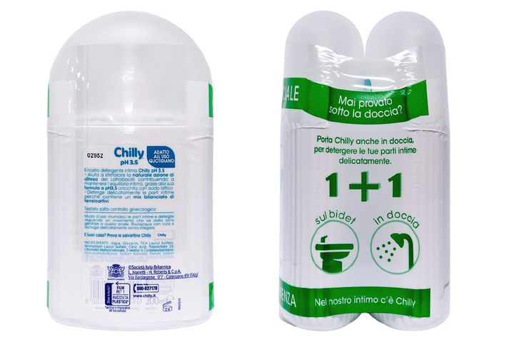 Засіб для інтимної гігієни CHILLY detergente intimo ph 3.5 bipack 2х200 мл. - зображення 2