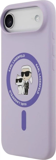 Чохол Karl Lagerfeld Liquid Silicone Karl and Choupette MagSafe для Apple iPhone Air Purple (KLHMP17MSCMKCRHU) - зображення 3
