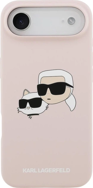 Чохол Karl Lagerfeld Liquid Silicone Double Heads MagSafe для Apple iPhone Air Pink (KLHMP17MSKCHPPLP) - зображення 2