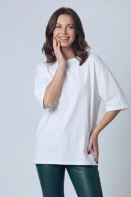 Жіноча футболка оверсайз біла - VAMPASUE - L/XL - 500003 - изображение 2