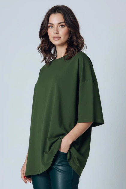 Жіноча футболка оверсайз хакі - VAMPASUE - L/XL - 500035 - изображение 2