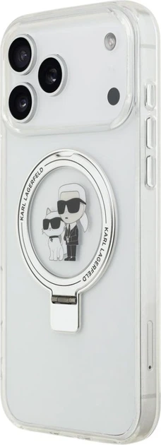 Чохол Karl Lagerfeld Ringstand Karl and Choupette MagSafe для Apple iPhone 17 Pro Max Transparent (KLHMP17XHMRSKCH) - зображення 3