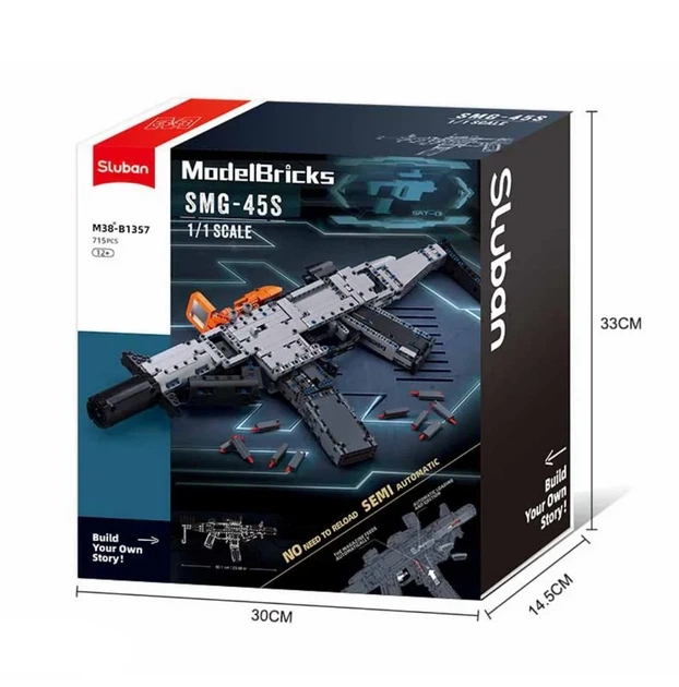 Конструктор оружие Пистолет-пулемёт SMG-45Ss Sluban Model Bricks 715 деталей - изображение 5