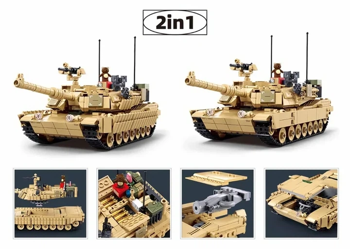 Військовий конструктор танк із фігурками та рухомими деталями M1A2 Abrams Sluban ModelBricks 988 деталей - зображення 5