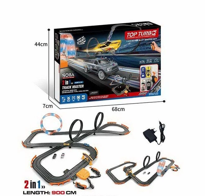 Гоночный трек для машинок на радиоуправлении 2 джойстика Soba Top Turbo 900 м - изображение 2