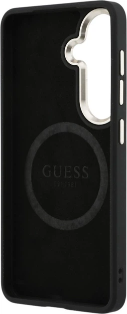 Чохол Guess Saffiano Peony Embossed Ring MagSafe для Samsung Galaxy S26 Plus Black (GUHMS26MPSAMSECK) - зображення 7