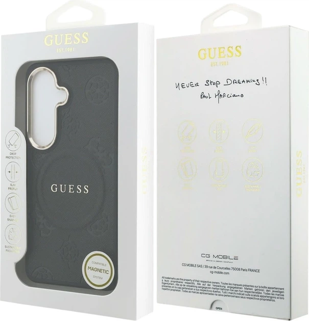 Чохол Guess Saffiano Peony Embossed Ring MagSafe для Samsung Galaxy S26 Plus Black (GUHMS26MPSAMSECK) - зображення 8