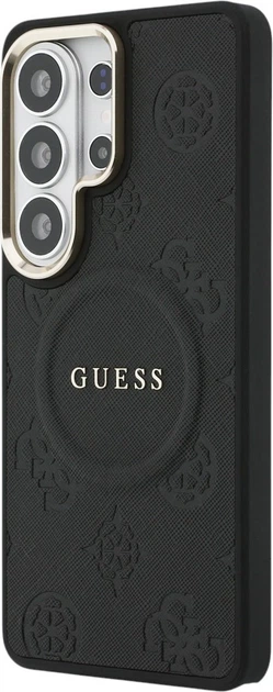Чохол Guess Saffiano Peony Embossed Ring MagSafe для Samsung Galaxy S26 Ultra Black (GUHMS26LPSAMSECK) - зображення 3