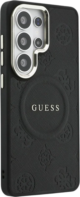 Чохол Guess Saffiano Peony Embossed Ring MagSafe для Samsung Galaxy S26 Ultra Black (GUHMS26LPSAMSECK) - зображення 4