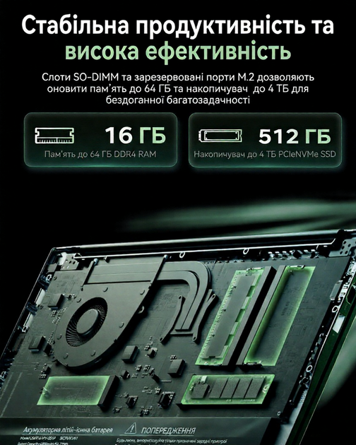 Ноутбук 15.6'' ACEMAGIC LX15 PRO Ryzen 5 7430U RAM 16GB SSD 512GB Windows 11 (UKR) - изображение 4