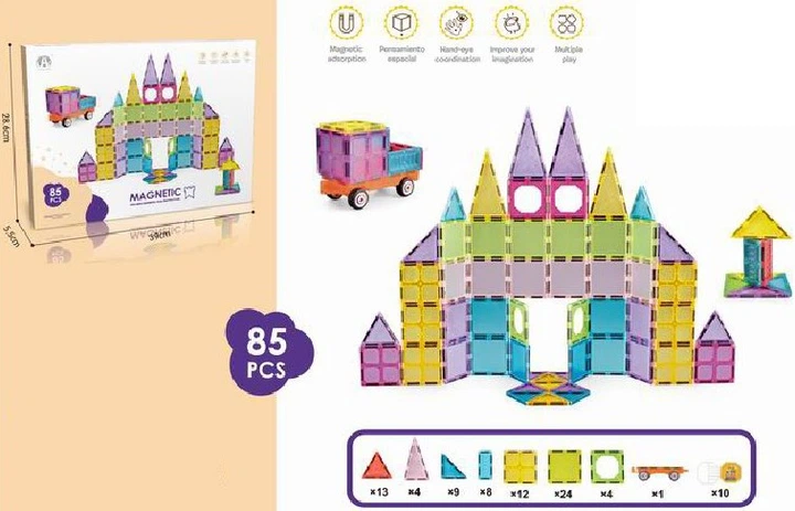 Магнітний конструктор MalPlay 3D 85 елементів 113640 (5901924245018) - зображення 2