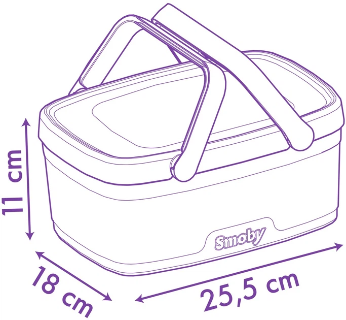 Zestaw naczyń Smoby Stitch koszyk piknikowy 2w1 16 elementów 760671 (3032163125167) - obraz 4
