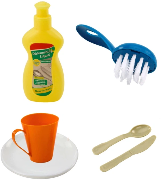 Zlewozmywak LeanToys Love House z obiegiem wody z akcesoriami 12 elementów 745882 (5905991083146) - obraz 3