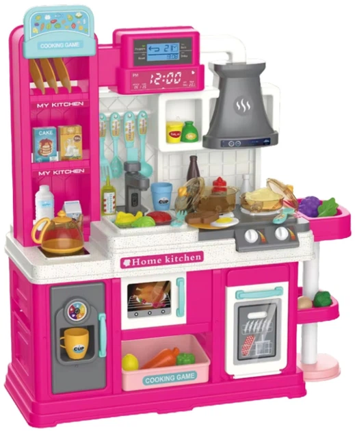 Kuchnia LeanToys z obiegiem wody i akcesoriami 64 elementów Różowa 745867 (5905991084402) - obraz 2