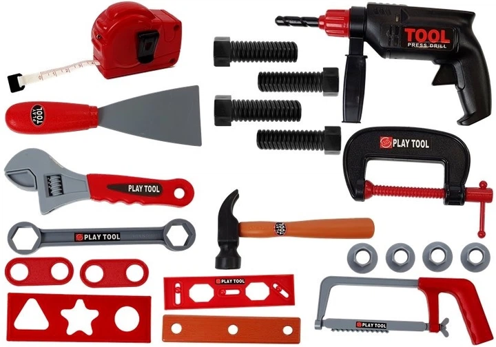 Zestaw narzędzi LeanToys dla majsterkowicza w walizce 22 elementów Czarny 511587 (1818910591575) - obraz 2