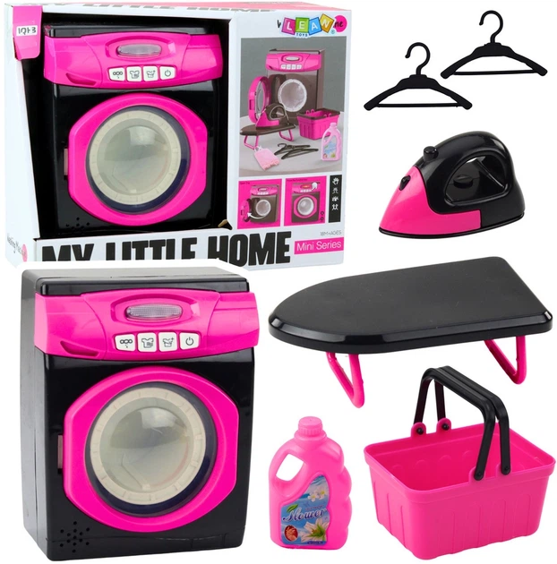 Pralka zabawkowa LeanToys My Little Home z akcesoriami i efektami 8 elementów 714143 (5905991061205) - obraz 2