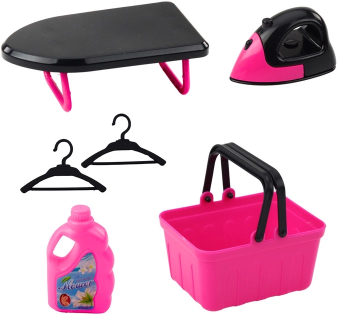 Pralka zabawkowa LeanToys My Little Home z akcesoriami i efektami 8 elementów 714143 (5905991061205) - obraz 3