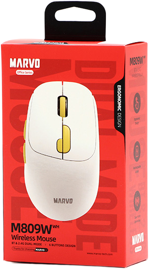 Mysz Marvo M809W Wireless/Bluetooth White (6932391935538) - obraz 3