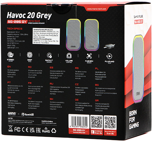 Акустична система Marvo SG-285 20GY 6W Grey (6932391936955) - зображення 7
