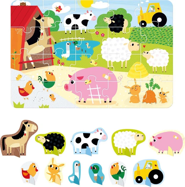 Пазл Banana Panda Figure It Out ферма 20 елементів + 11 фігурок 3695032 (5902983490326) - зображення 2