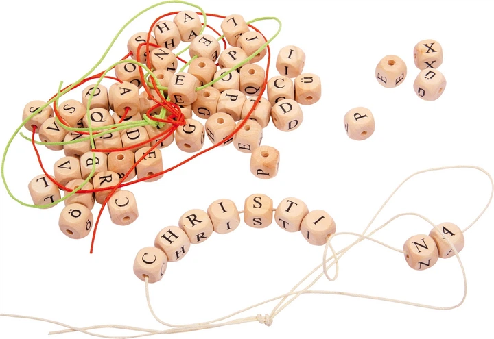 Набір кубиків Small Foot Wooden Letter Bead Necklace Making 300 шт 7553 (4020972075536) - зображення 3