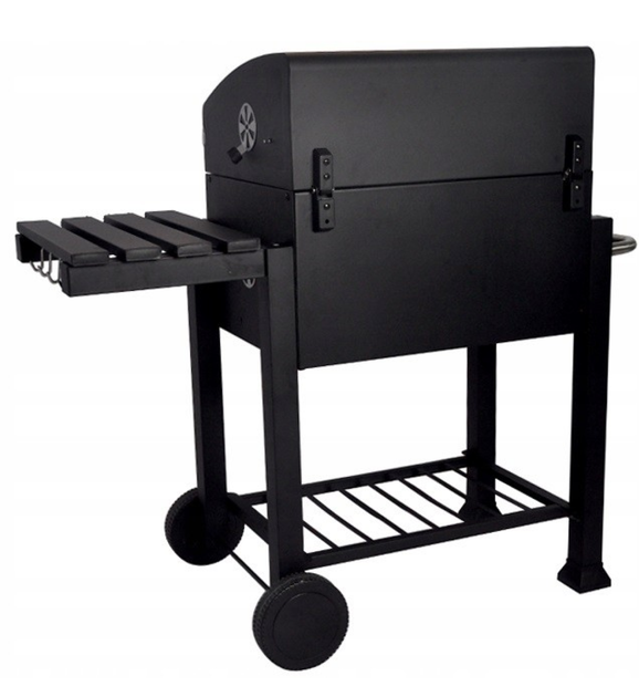 Гриль барбекю вугільний із кришкою BBQ мангал на колесах для дачі пересувний гриль із решіткою в альтанку для стейків із дахом - зображення 9