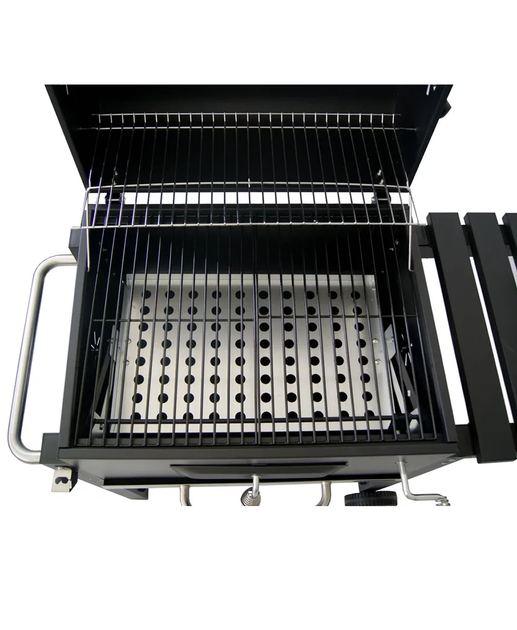 Гриль барбекю вугільний із кришкою BBQ мангал на колесах для дачі пересувний гриль із решіткою в альтанку для стейків із дахом - зображення 10