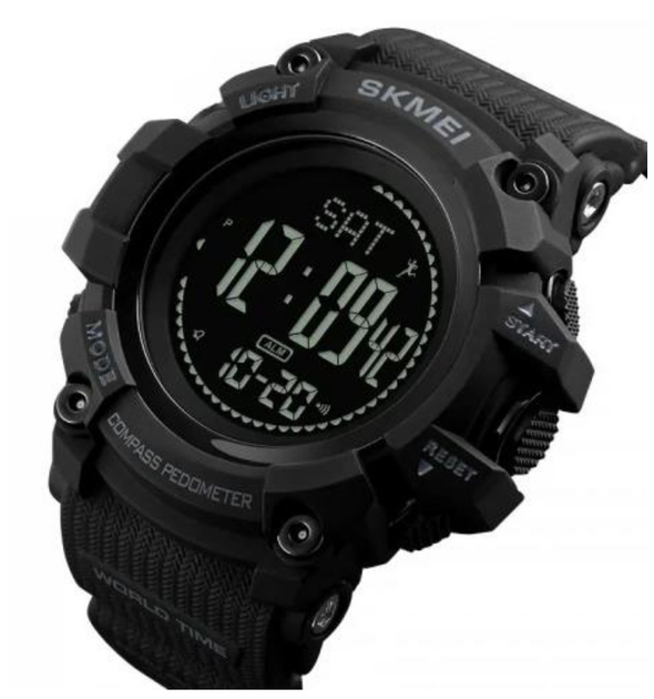 Мужские часы SKMEI 1356BK Compass спортивные электронные Черный - изображение 3