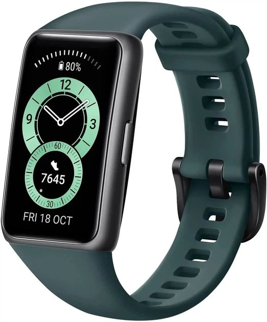 Фітнес-браслет Huawei Band 6 1.47” / Bluetooth 5.0 / Вологозахист 5 ATM / Forest Green (55026634) - Б/В - Фото 1 Фітнес-браслет Huawei Band 6 1.47” / Bluetooth 5.0 / Вологозахист 5 ATM / Forest Green (55026634) - Б/В - зображення 1