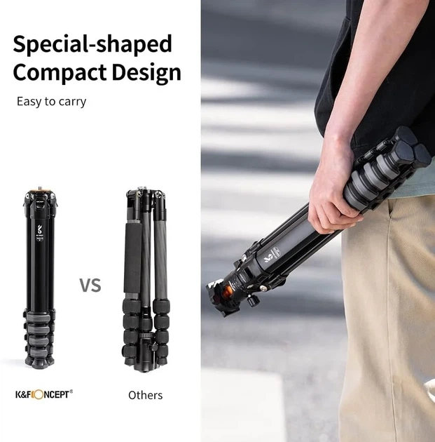 Штатив K&F Concept KF09.105 Чорний - Уцінка - Фото 3 Штатив K&F Concept KF09.105 Чорний - Уцінка - зображення 3