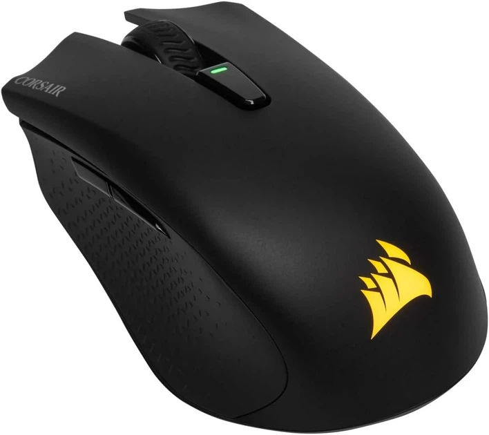 Игровая беспроводная мышь Corsair Harpoon RGB Wireless / Bluetooth / Радиоканал / PixArt PMW3325 / 10000 DPI / 6 кнопок / RGB подсветка / Съемный кабель / Черная - Б/У - изображение 2