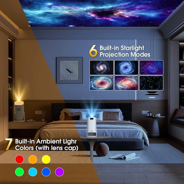 Проектор AGIMA X3 Full HD Wi-Fi Bluetooth Android 11 Б/В - зображення 2