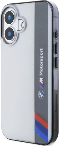 Etui plecki BMW Motorsport IML Vertical Stripe do Apple iPhone 16 Plus Grey (BMHCP16M23HTFEG) - obraz 2