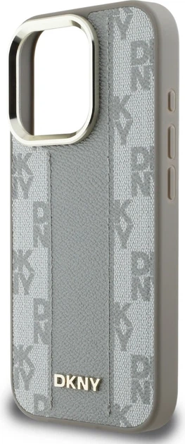 Etui plecki DKNY Leather Checkered Pattern MagSafe do Apple iPhone 16 Pro Beige (DKHMP16LPCPVSLE) - obraz 6