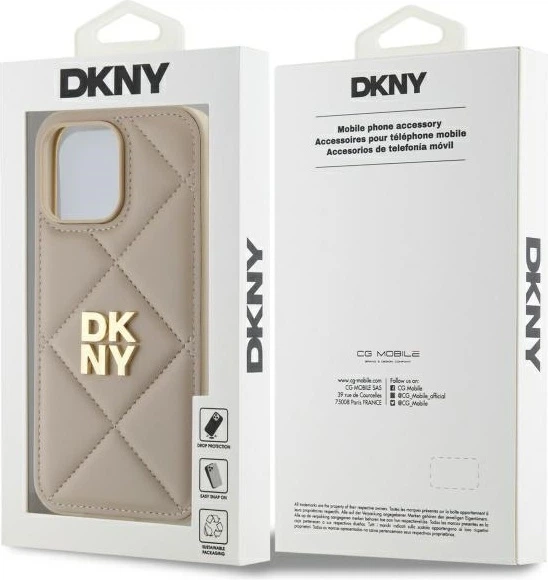 Etui plecki DKNY Quilted Stack Logo do Apple iPhone 14 Pro Max Beige (DKHCP14XPQDSLE) - obraz 8