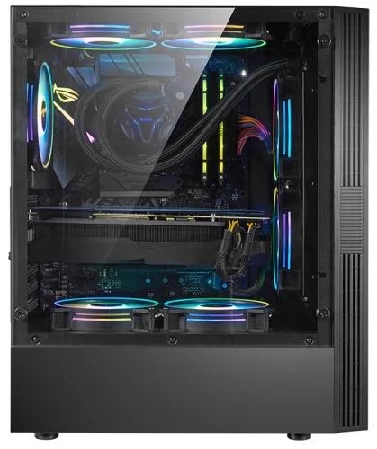 Корпус 2E Gaming RUNA, Black, без БЖ, Midi Tower, для ATX / Micro ATX / mini-ITX, 1x120 Fan ARGB, бічна панель із загартованого скла (2E-G2107) - зображення 5