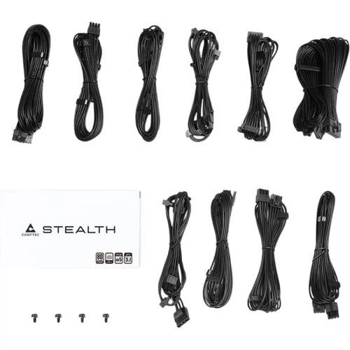 Блок живлення 1000 Вт, Chieftec STEALTH, Black (SPX-1000-FC) - Фото 6 Блок живлення 1000 Вт, Chieftec STEALTH, Black (SPX-1000-FC) - зображення 6