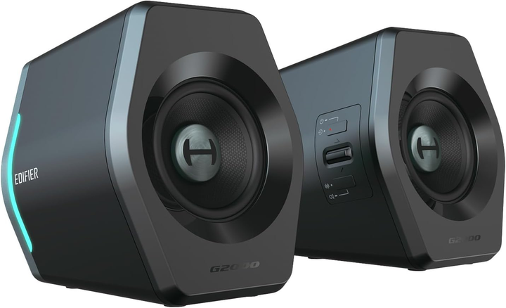 Ігрові колонки Edifier G2000 RGB Black: 32 Вт, Bluetooth 5.1, USB, AUX, 12 ефектів підсвічування, EQ режими - Фото 3 Ігрові колонки Edifier G2000 RGB Black: 32 Вт, Bluetooth 5.1, USB, AUX, 12 ефектів підсвічування, EQ режими - зображення 3