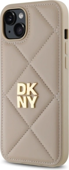 Etui plecki DKNY Quilted Stack Logo do Apple iPhone 15 Plus Beige (DKHCP15MPQDSLE) - obraz 2